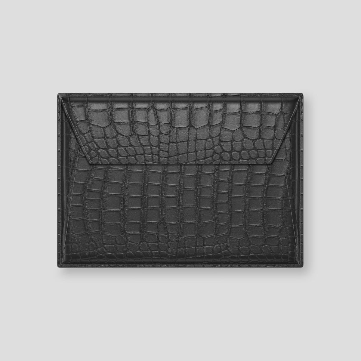 Grey Envelope For MacBook Air 15-inch (2023 / 2024) Alligator with Black Metal -2 | Grey-Black