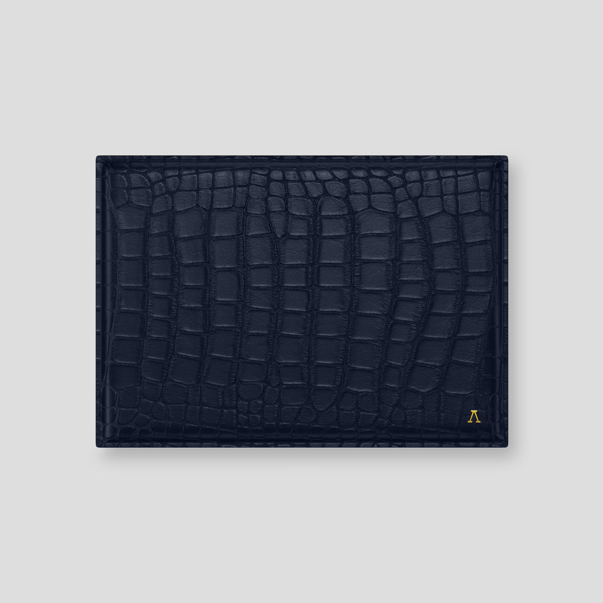 Navy Blue Envelope Macbook 16 In Alligator with Gold Metal -1 | Navy-Blue-Gold