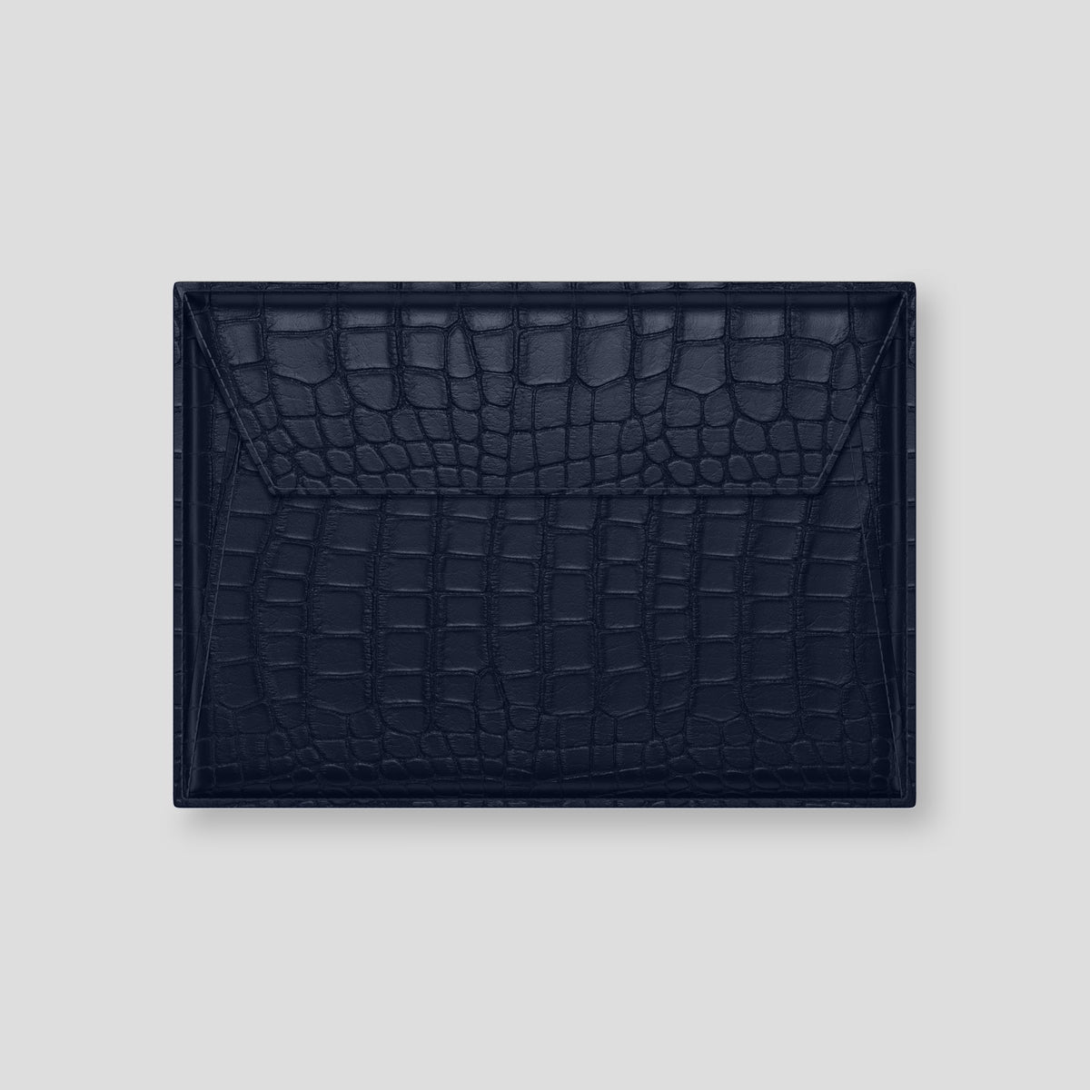 Navy Blue Envelope For MacBook Air 15-inch (2023 / 2024) Alligator with Gold Metal -2 | Navy-Blue-Gold