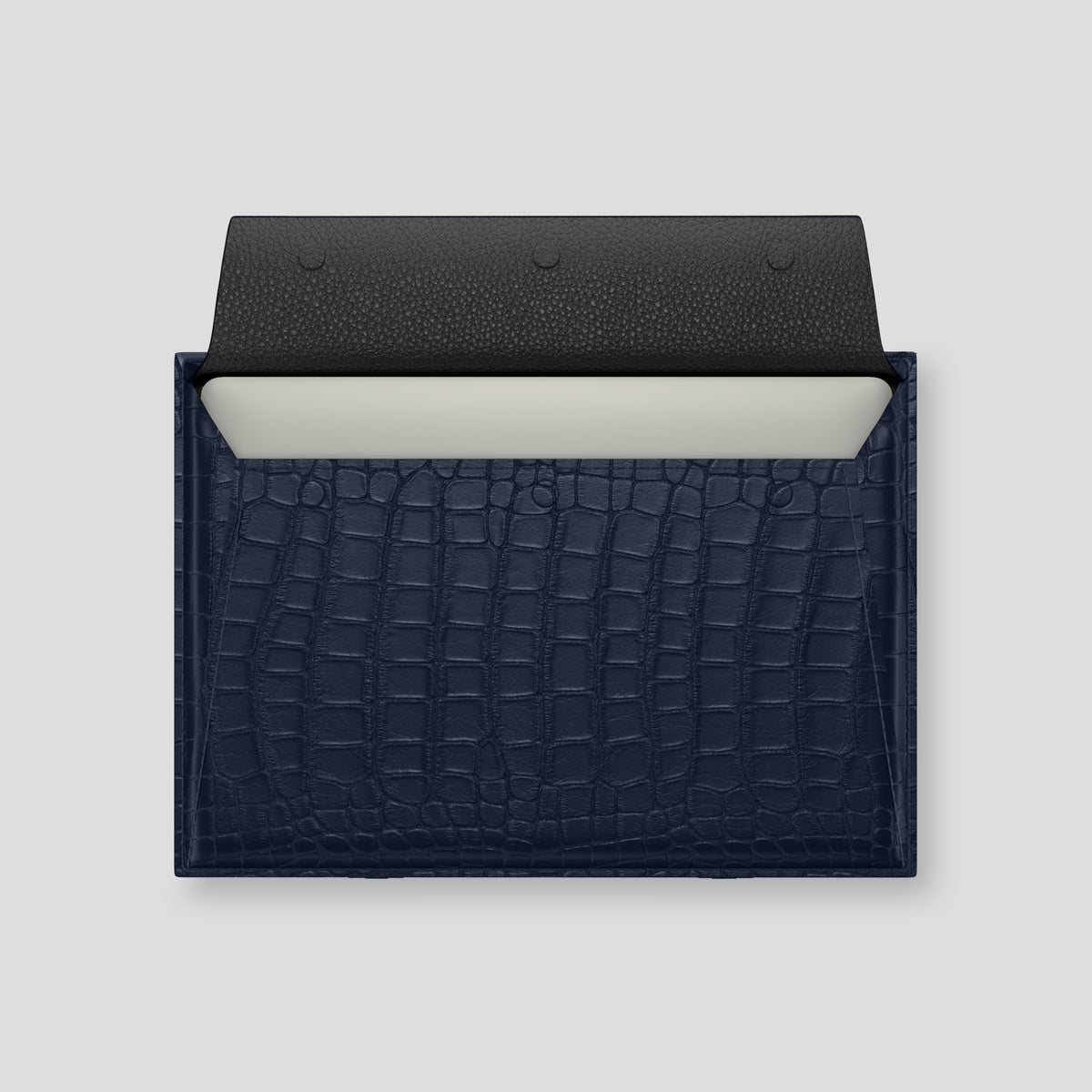 Navy Blue Envelope Macbook 16 In Alligator with Steel Metal -3 | Navy-Blue-Steel
