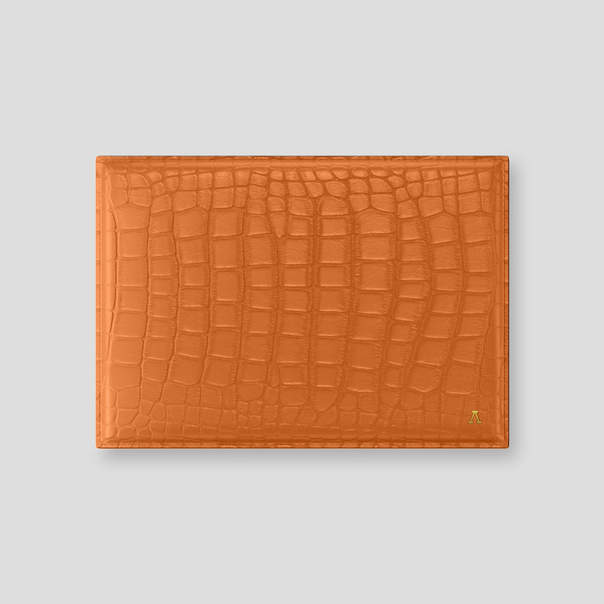 Orange Envelope For MacBook Air 15-inch (2023 / 2024) Alligator with Gold Metal -1 | Orange-Gold