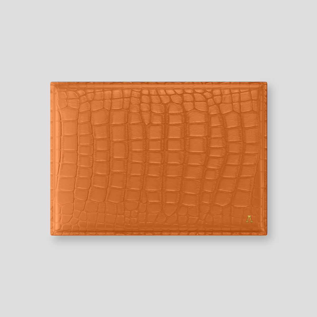 Orange Envelope Macbook 16 In Alligator with Gold Metal -1 | Orange-Gold
