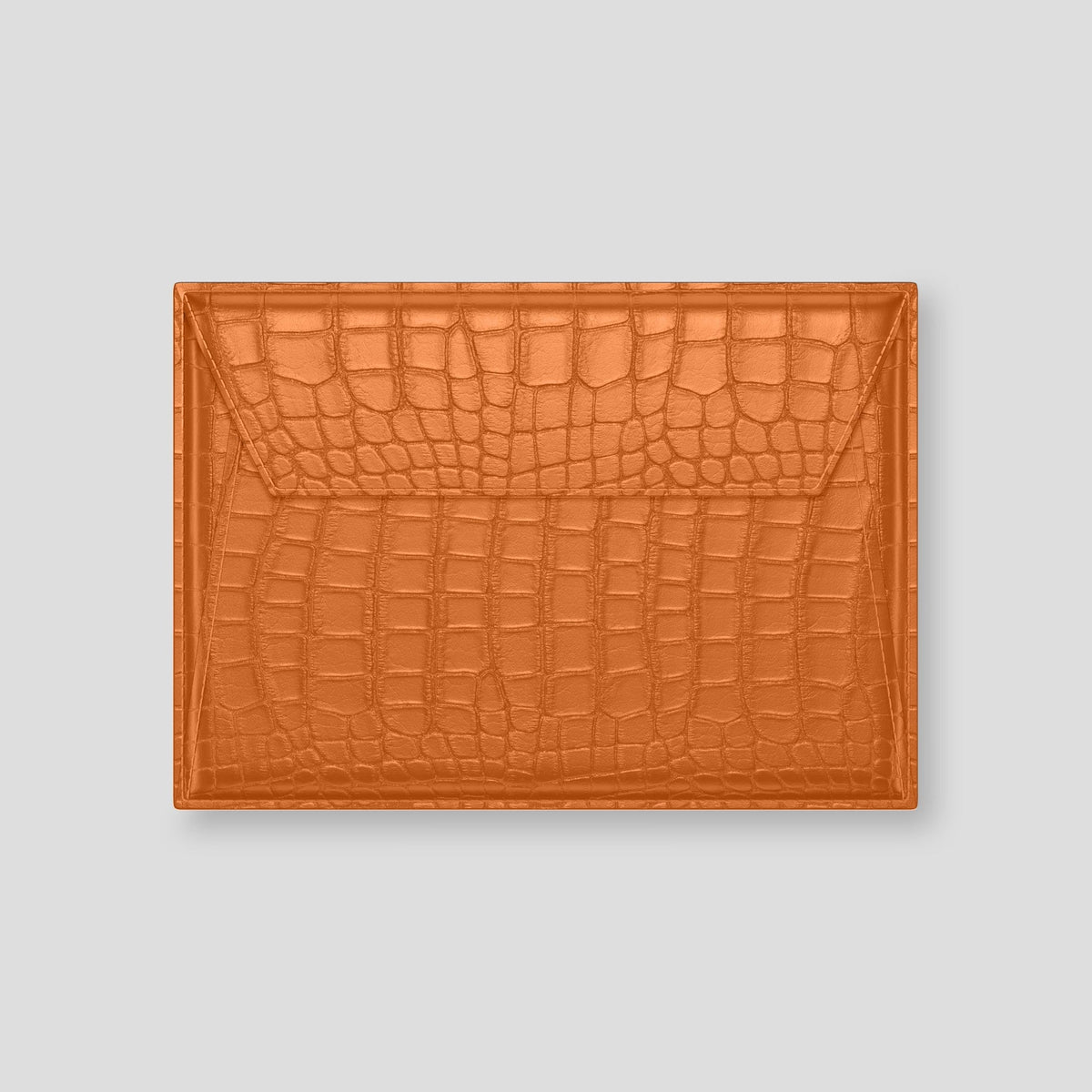 Orange Envelope For MacBook Air 15-inch (2023 / 2024) Alligator with Gold Metal -2 | Orange-Gold