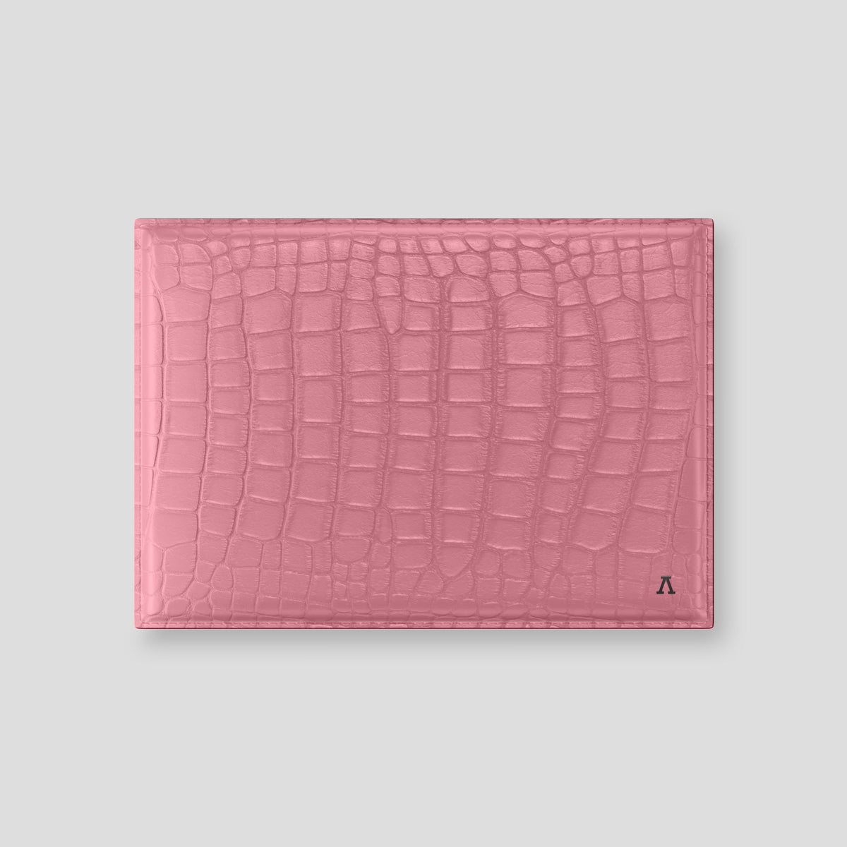 Pink Envelope For MacBook Air 15-inch (2023 / 2024) Alligator with Black Metal -1 | Pink-Black