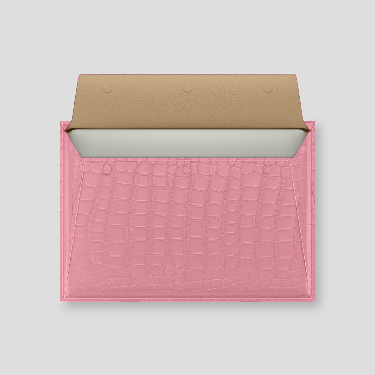 Pink-Lagoon Envelope Macbook 16 In Alligator with Black Metal -3 | Pink-Lagoon-Black