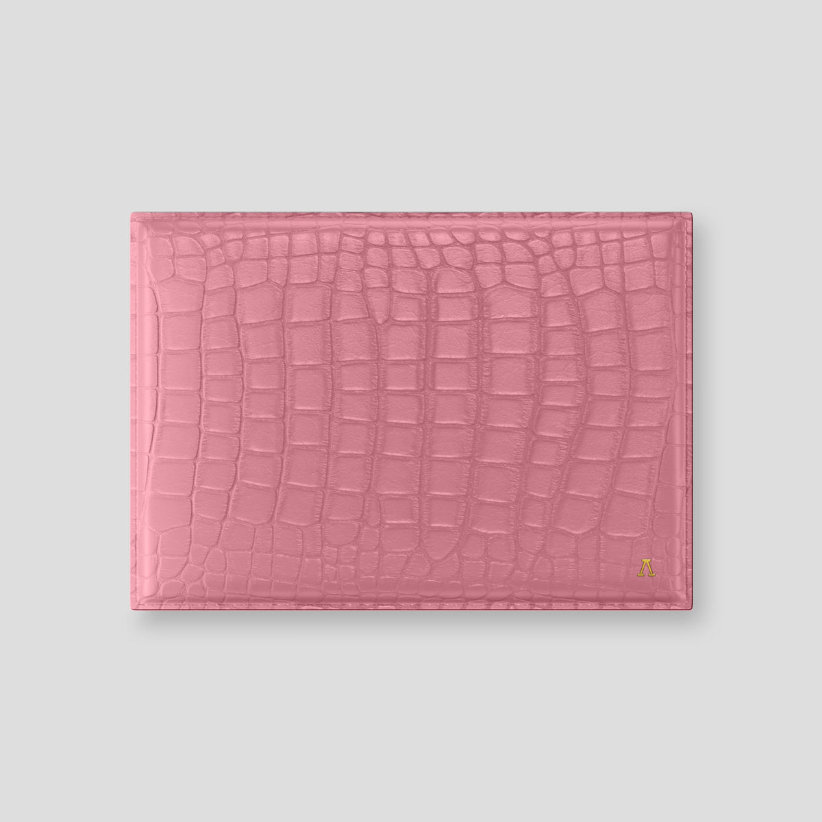 Pink Envelope For MacBook Air 15-inch (2023 / 2024) Alligator with Gold Metal -1 | Pink-Gold
