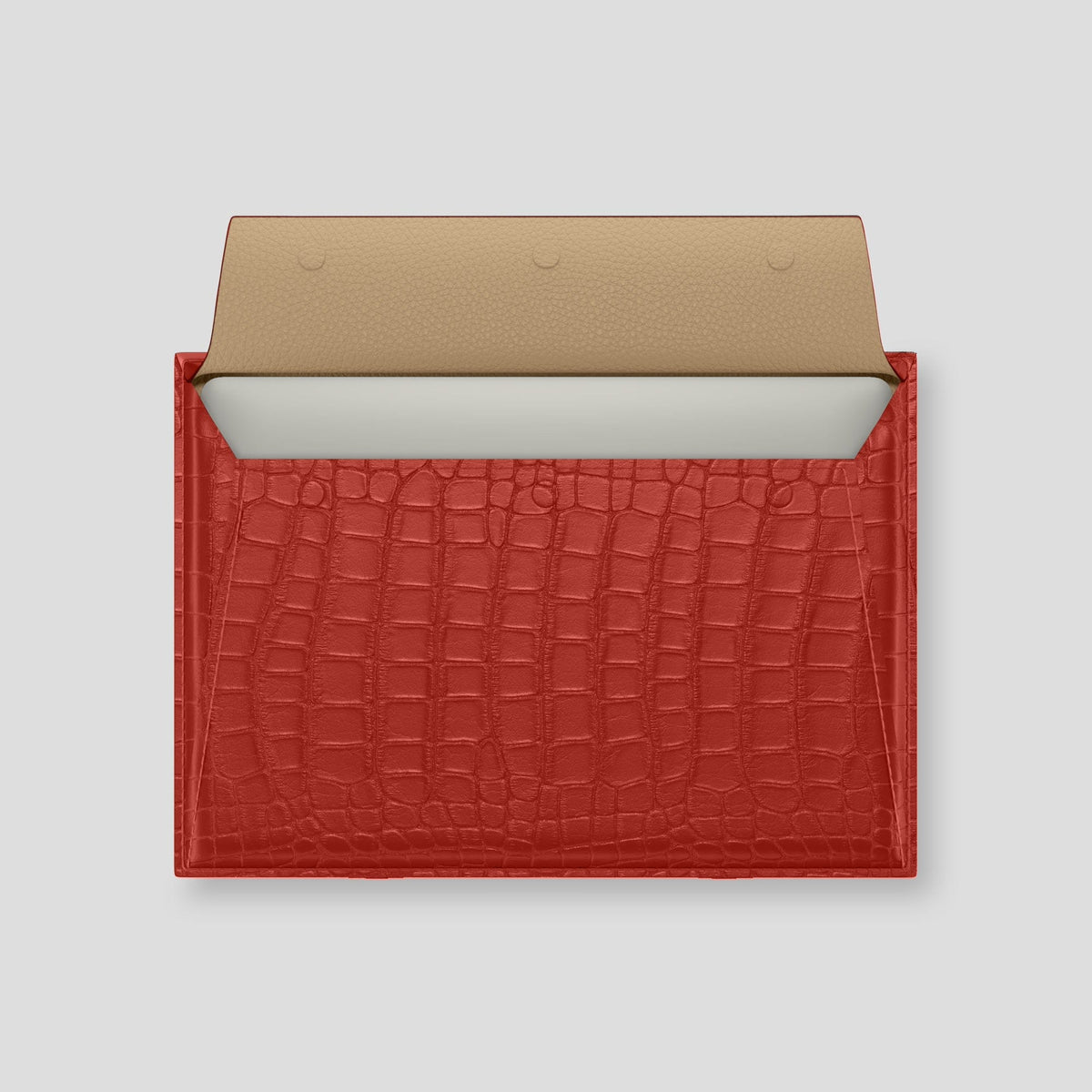 Red Envelope For MacBook Air 15-inch (2023 / 2024) Alligator with Steel Metal -3 | Red-Steel