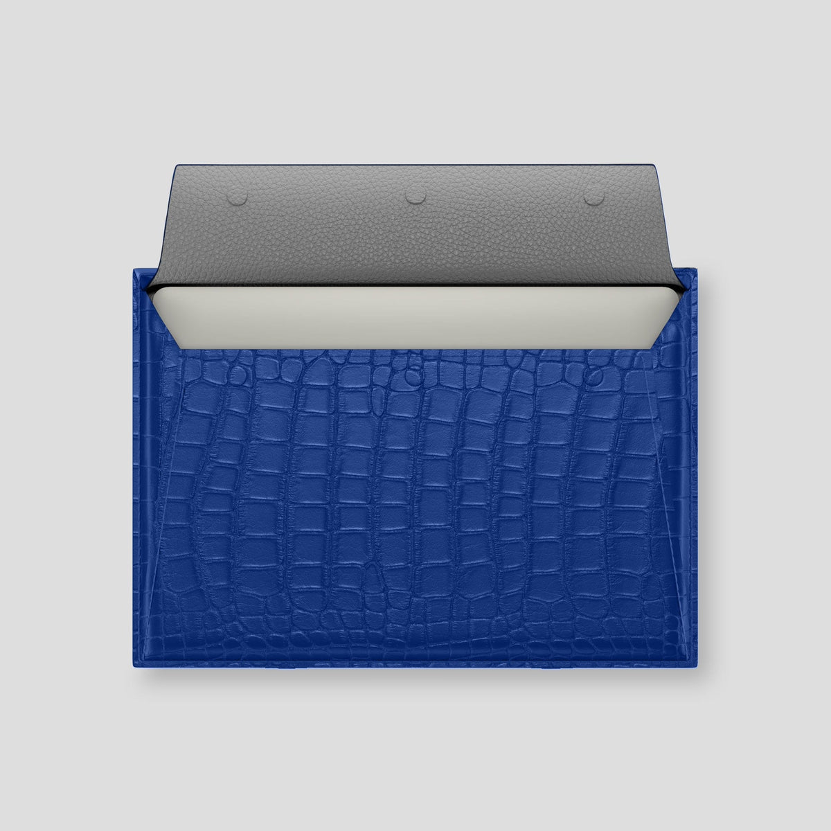 Royal Blue Envelope For MacBook Air 15-inch (2023 / 2024) Alligator with Gold Metal -3 | Royal-Blue-Gold