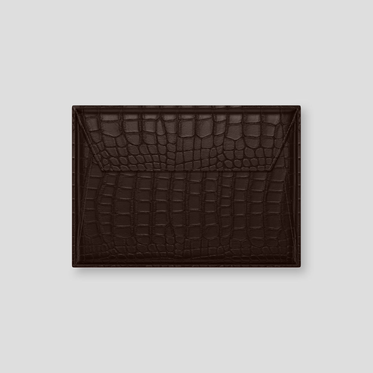 Dark-Brown Envelope For MacBook Air 13-inch (2022 / 2024) Alligator with Steel Metal -2 | Dark-Brown-Steel