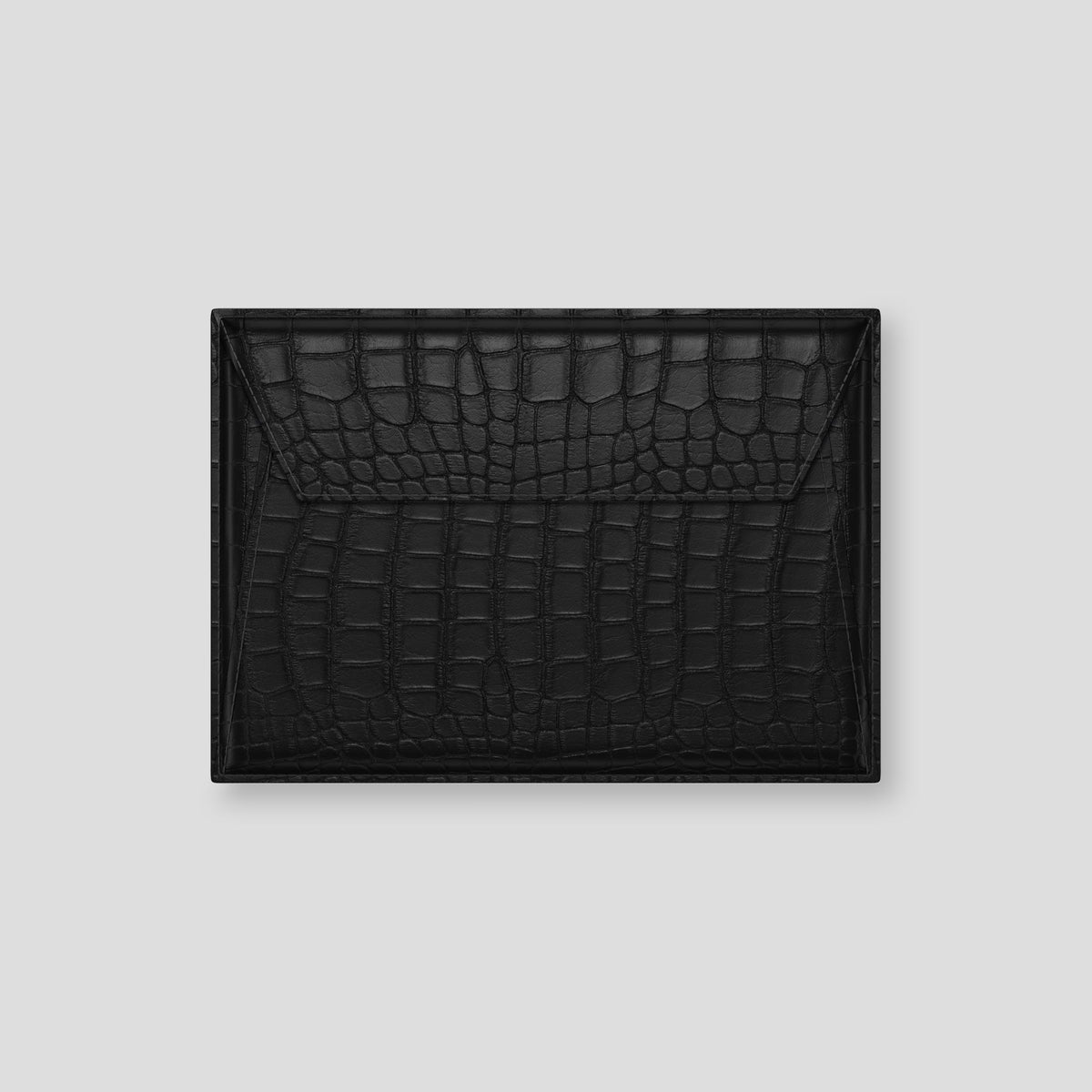 Black Envelope For MacBook Air 13-inch (2022 / 2024) Alligator with Black Metal -2 | Black-Black