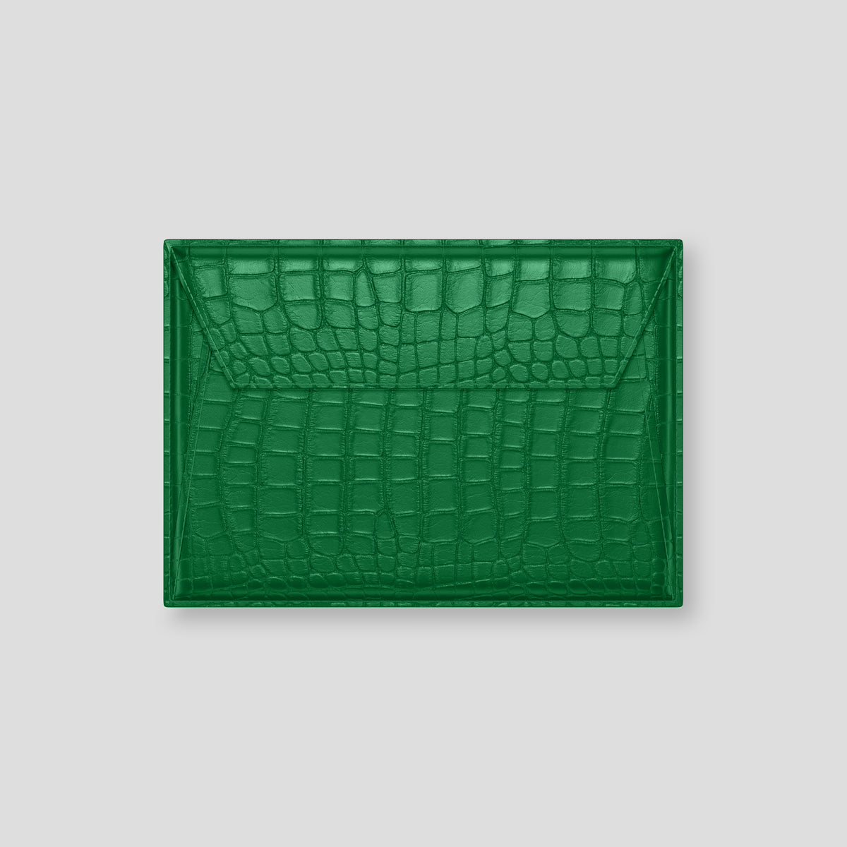 Forest-Green Envelope For MacBook Air In Alligator with Black Metal -2 | Forest-Green-Black