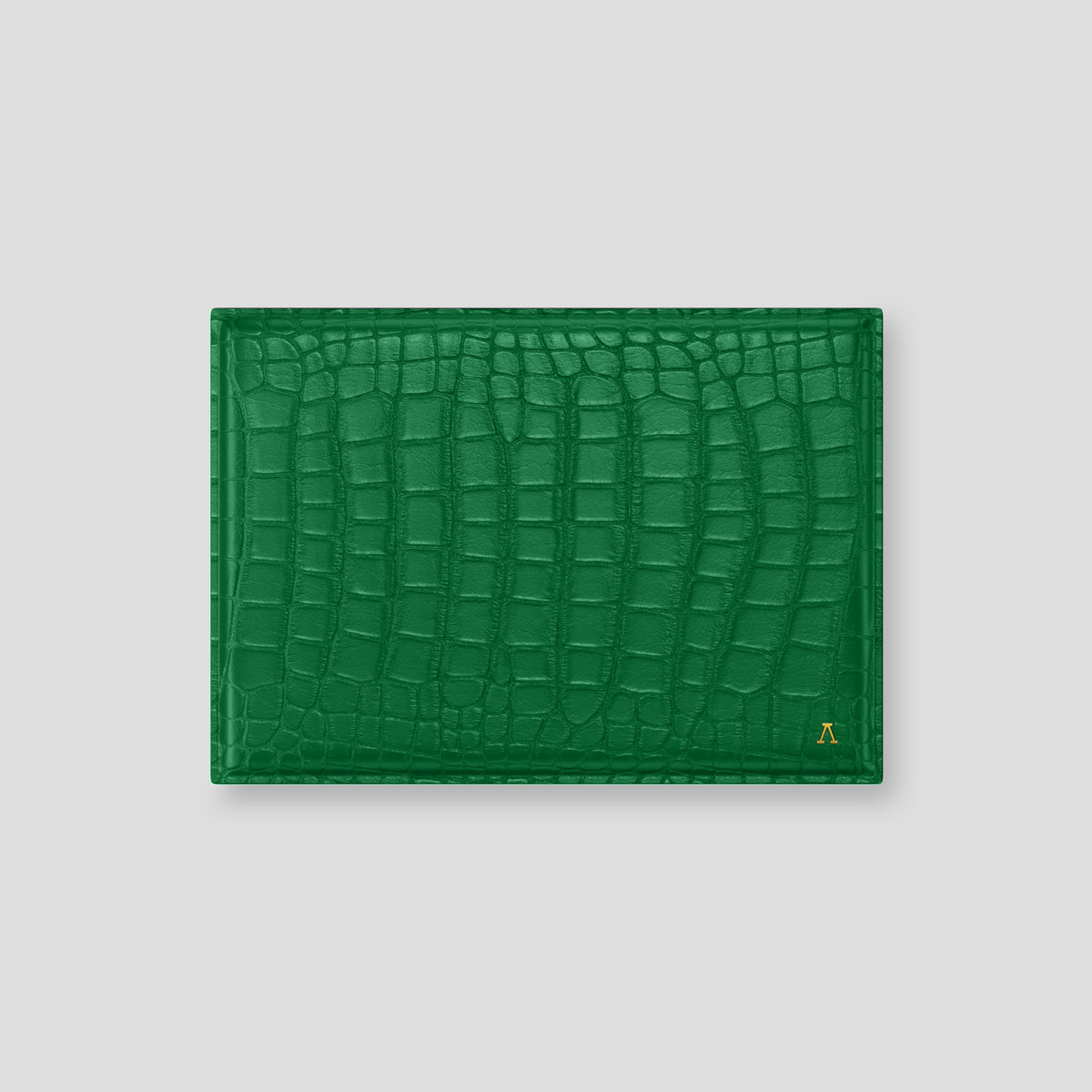 Forest-Green Envelope For MacBook Air In Alligator with Gold Metal -1 | Forest-Green-Gold