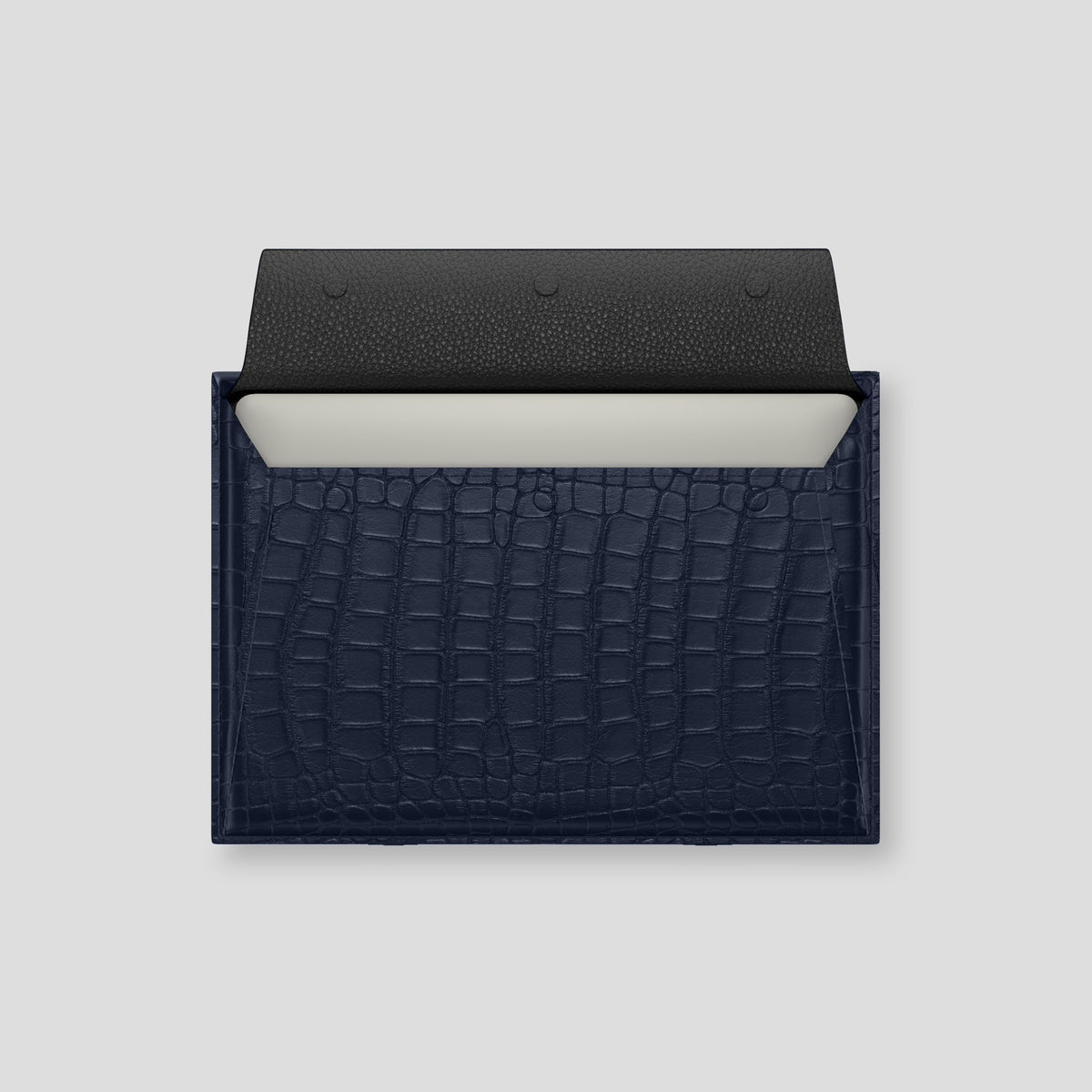 Navy Blue Envelope For MacBook Air 13-inch (2022 / 2024) Alligator with Steel Metal -3 | Navy-Blue-Steel
