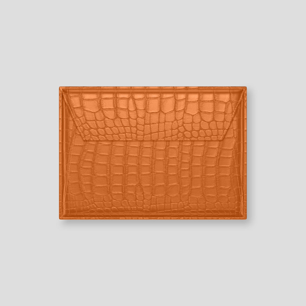 Orange Envelope For MacBook Air 13-inch (2022 / 2024) Alligator with Black Metal -2 | Orange-Black