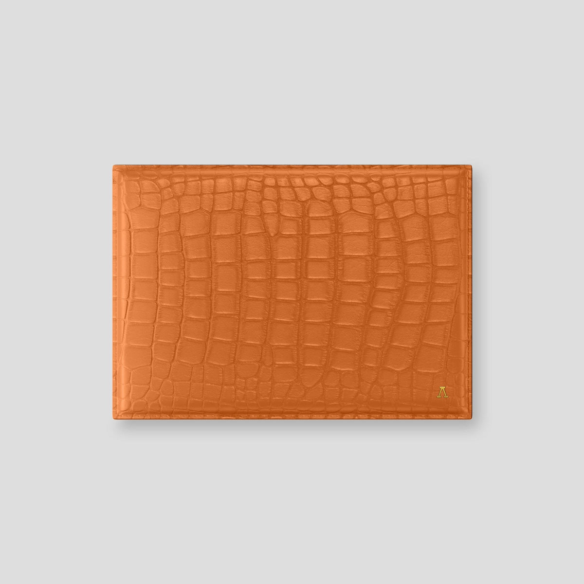 Orange Envelope For MacBook Air 13-inch (2022 / 2024) Alligator with Gold Metal -1 | Orange-Gold
