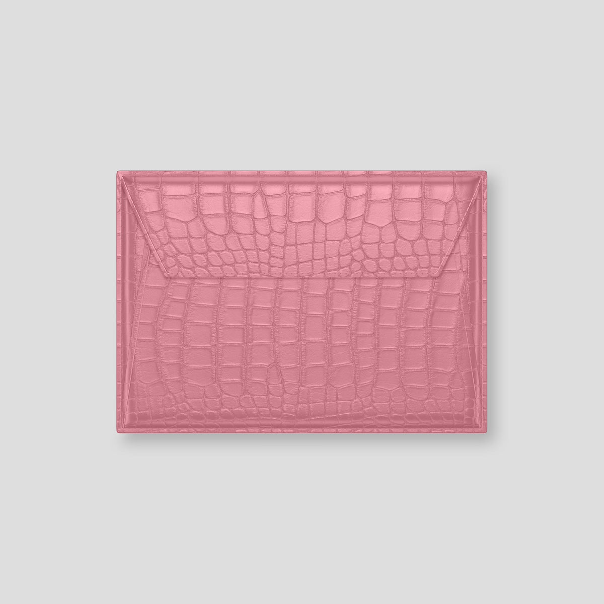Pink Envelope For MacBook Air 13-inch (2022 / 2024) Alligator with Black Metal -2 | Pink-Black