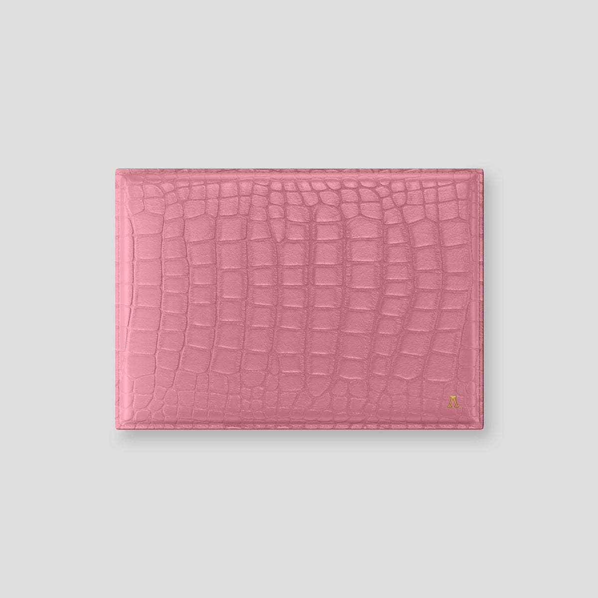 Pink Envelope For MacBook Air 13-inch (2022 / 2024) Alligator with Gold Metal -1 | Pink-Gold