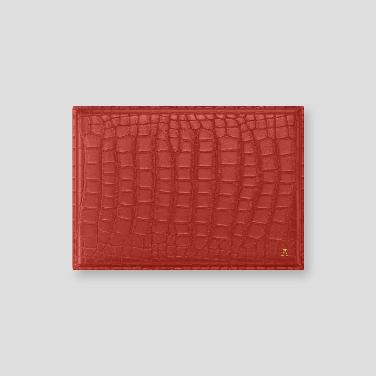 Red Envelope For MacBook Air 13-inch (2022 / 2024) Alligator with Gold Metal -1 | Red-Gold