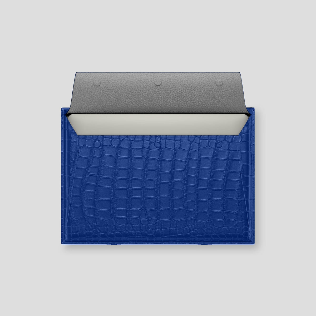 Royal Blue Envelope For MacBook Air 13-inch (2022 / 2024) Alligator with Gold Metal -3 | Royal-Blue-Gold
