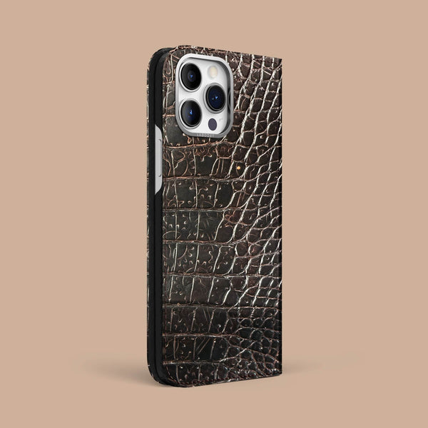 iPhone 15 Pro Max Folio Case 1/1 Horology Brown Alligator