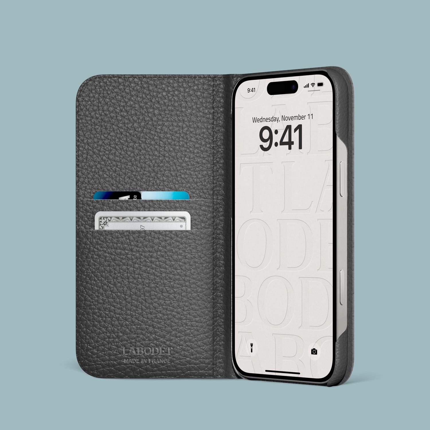 Lagoon iPhone 16 Pro Folio Case 1/1 Himalayan Crocodile with Steel Metal -2 | Lagoon-Steel