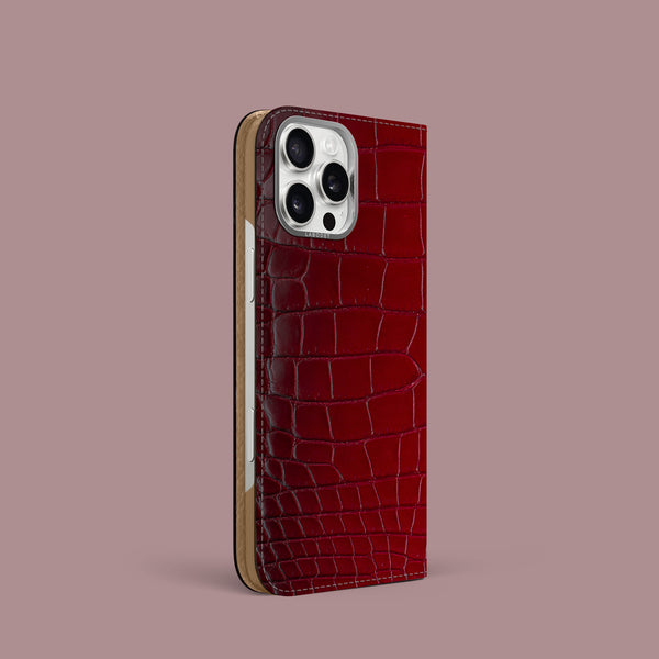 Folio Case 1/1 Velvet For iPhone 16 Pro In Himalayan Crocodile