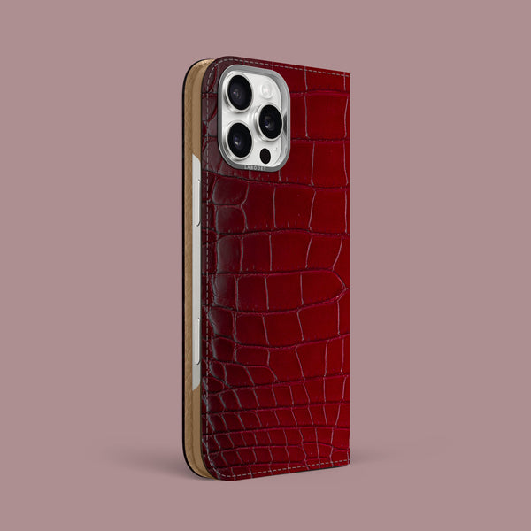 Folio Case 1/1 Velvet For iPhone 16 Pro Max In Himalayan Crocodile