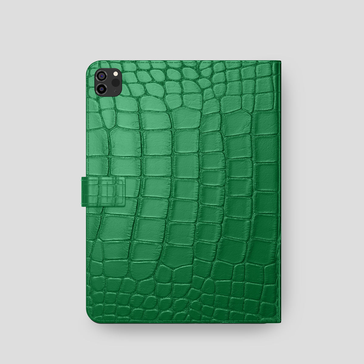 Forest-Green iPad Pro 11 Folio Case In Alligator with Black Metal -5 | Forest-Green-Black