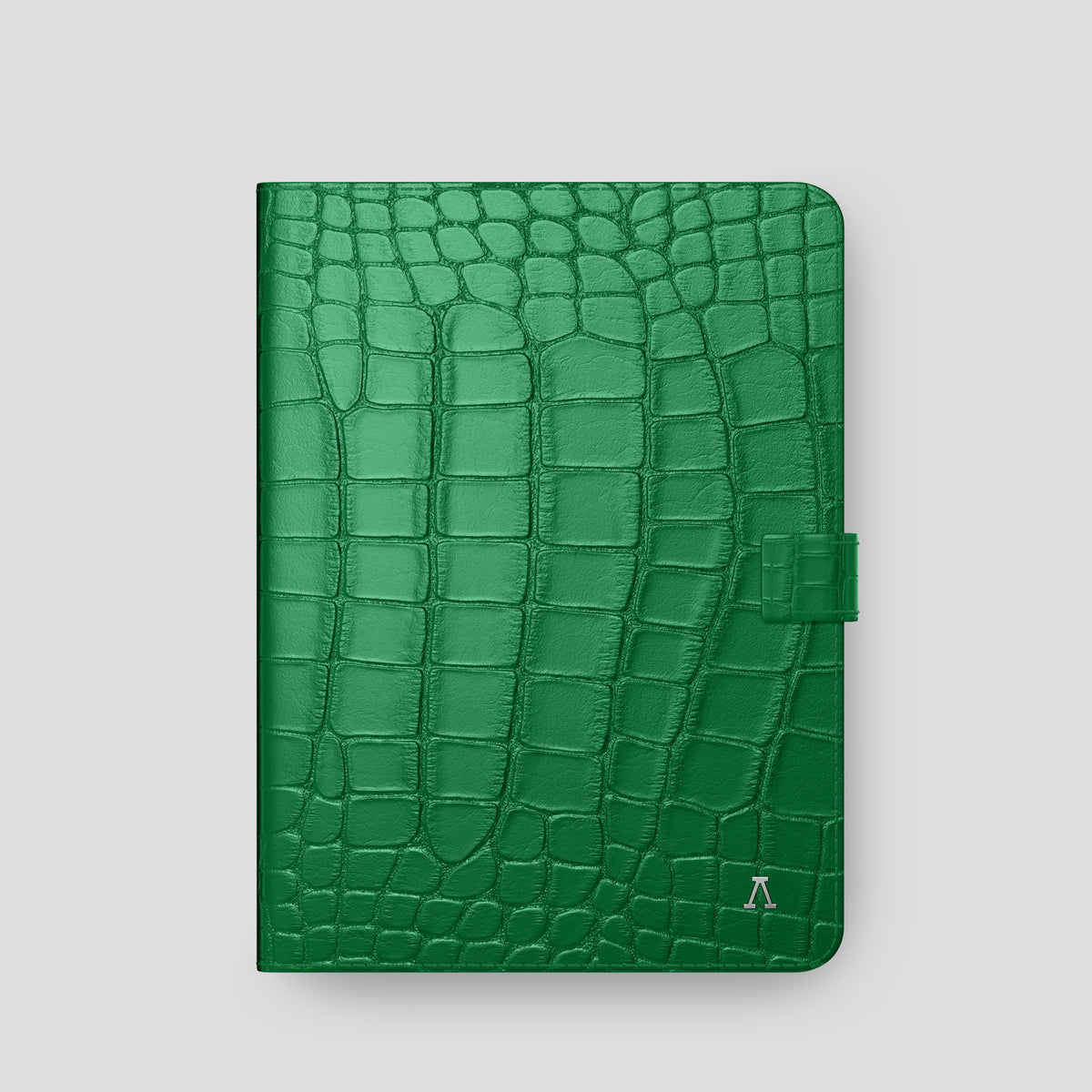 Forest-Green iPad Pro 11 Folio Case In Alligator with Steel Metal -4 | Forest-Green-Steel