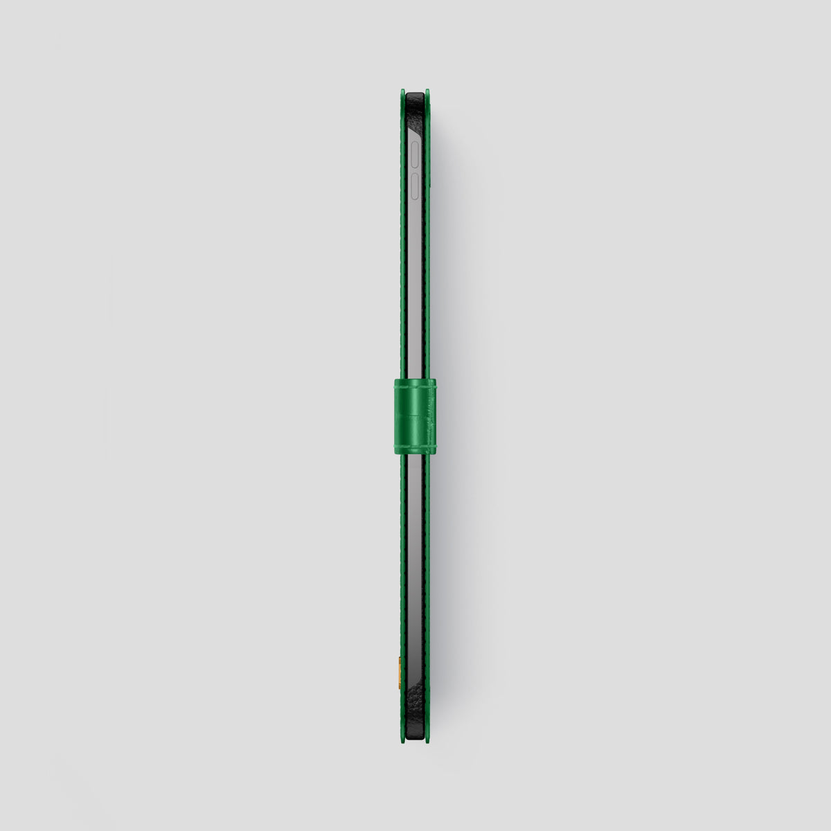 Forest-Green iPad Pro 12.9 Folio Case In Alligator with Gold Metal -3 | Forest-Green-Gold