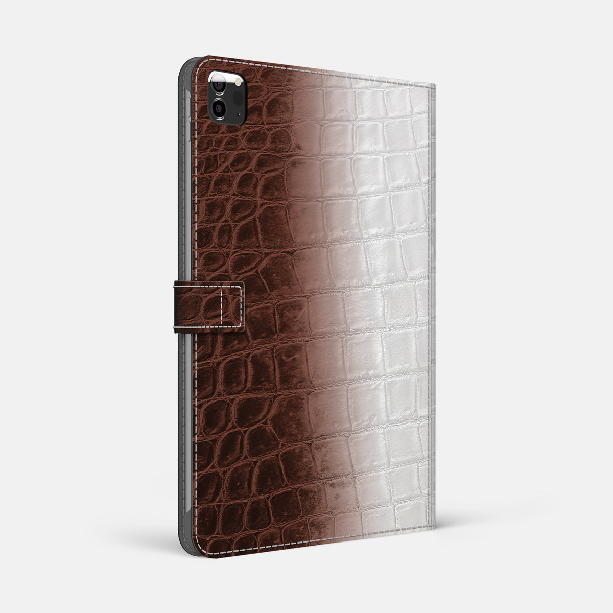 Dark Brown iPad Pro 12.9-inch Folio Case Himalayan Crocodile -1 | Dark-Brown