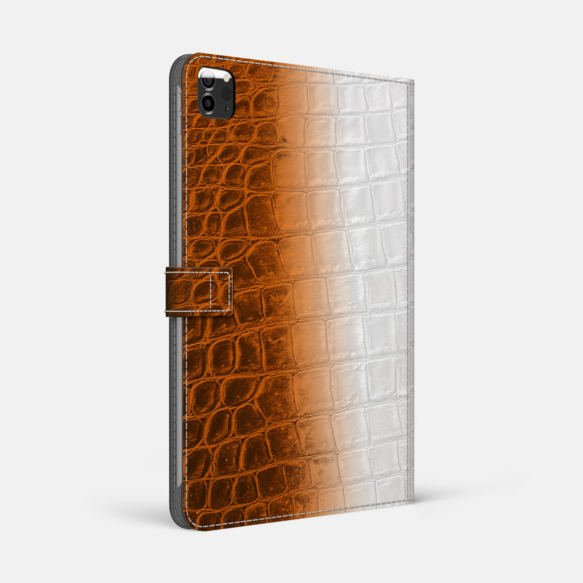 Orange iPad Pro 12.9-inch Folio Case Himalayan Crocodile -1 | Orange