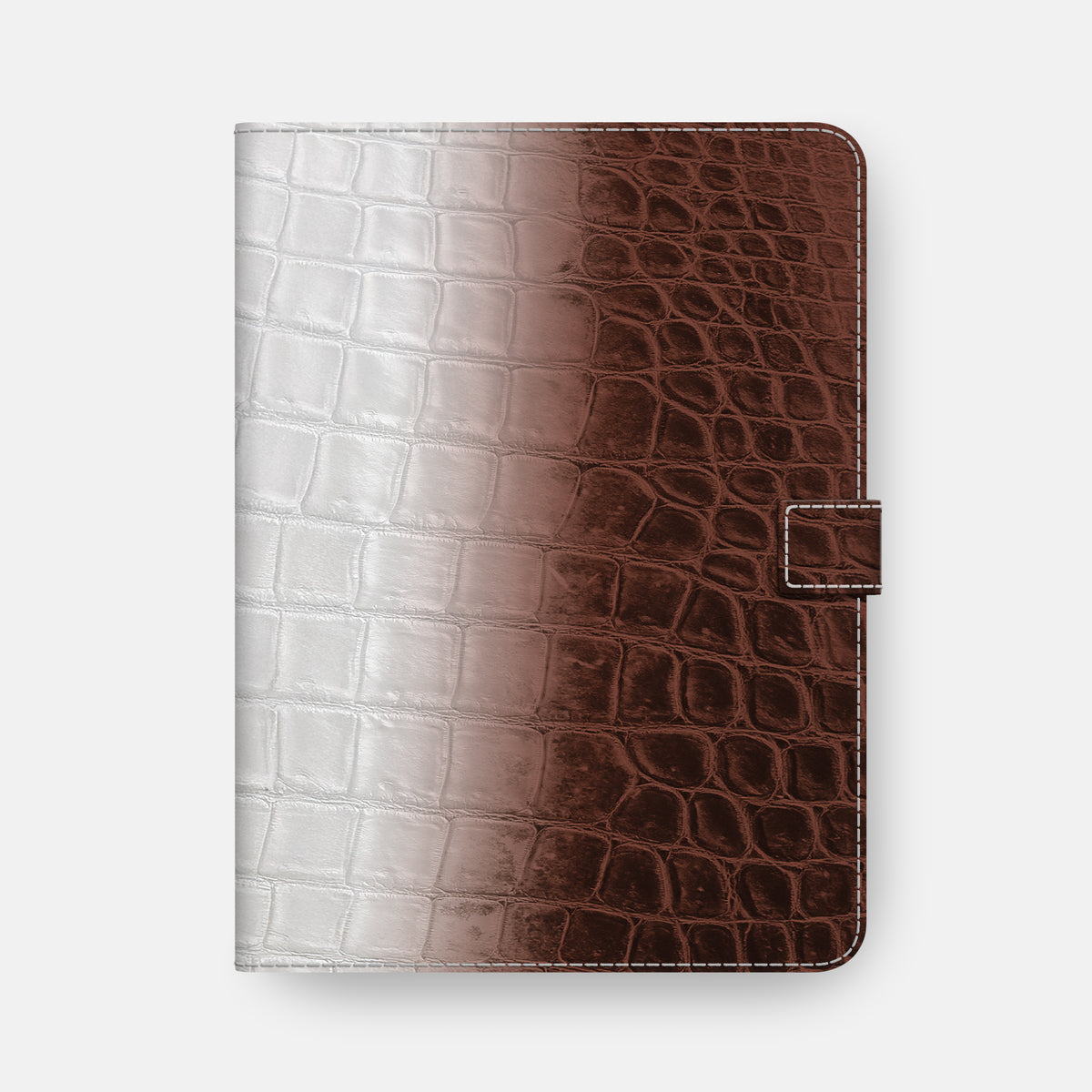 Dark Brown iPad Pro 13-inch Folio Case Himalayan Crocodile -4 | Dark-Brown