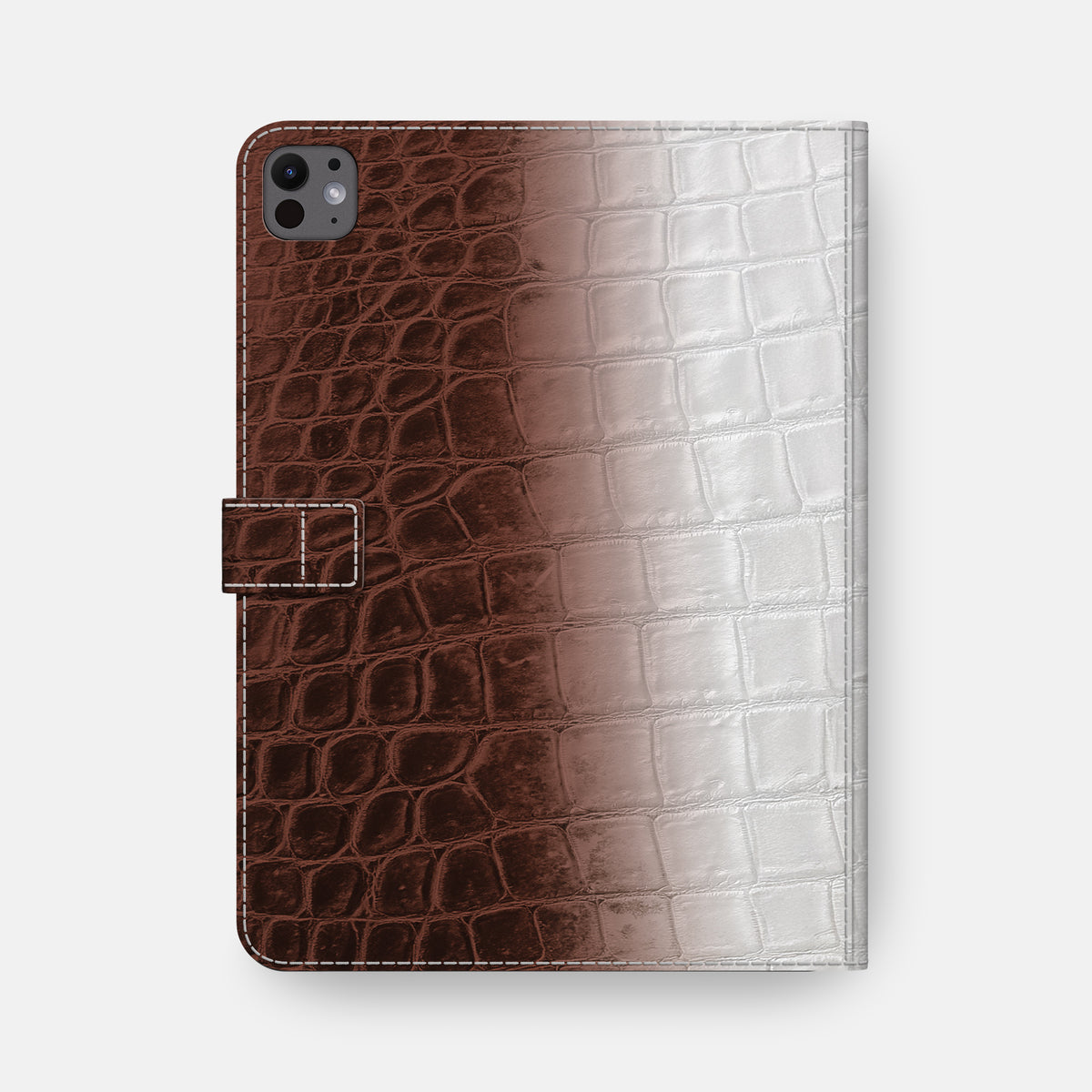 Dark Brown iPad Pro 13-inch Folio Case Himalayan Crocodile -5 | Dark-Brown