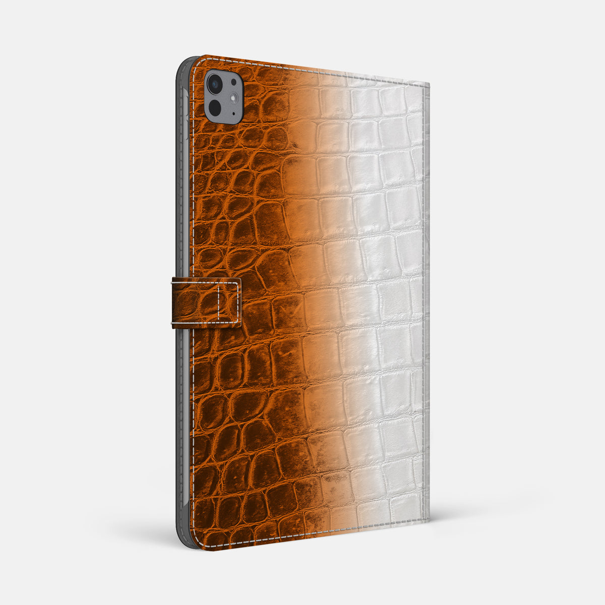 Orange iPad Pro 13-inch Folio Case Himalayan Crocodile -1 | Orange