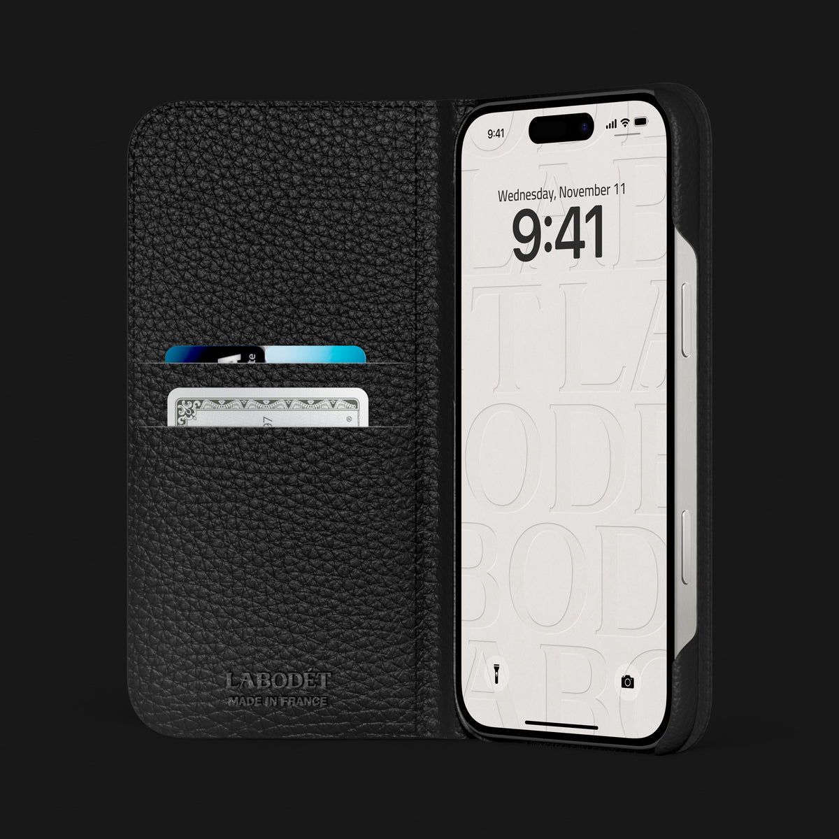 Folio Case Edition-Black For iPhone 16 Pro Max In Alligator with Steel Metal -2 | Edition-Black-Steel