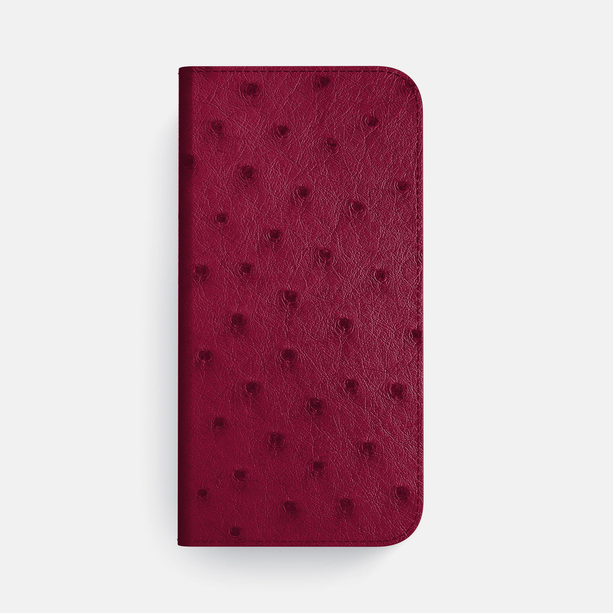 Bordeaux iPhone 16 Pro Max Folio Case Ostrich with Gold Metal -4 | Bordeaux-Gold