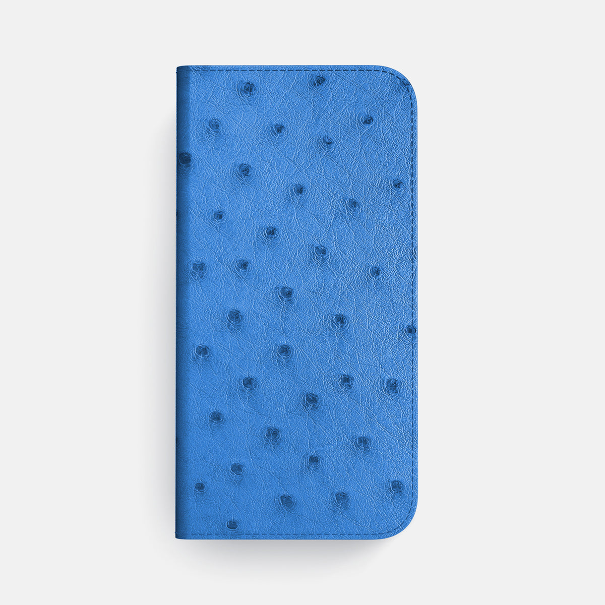 Royal-Blue iPhone 16 Pro Max Folio Case Ostrich with Black Metal -4 | Royal-Blue-Black
