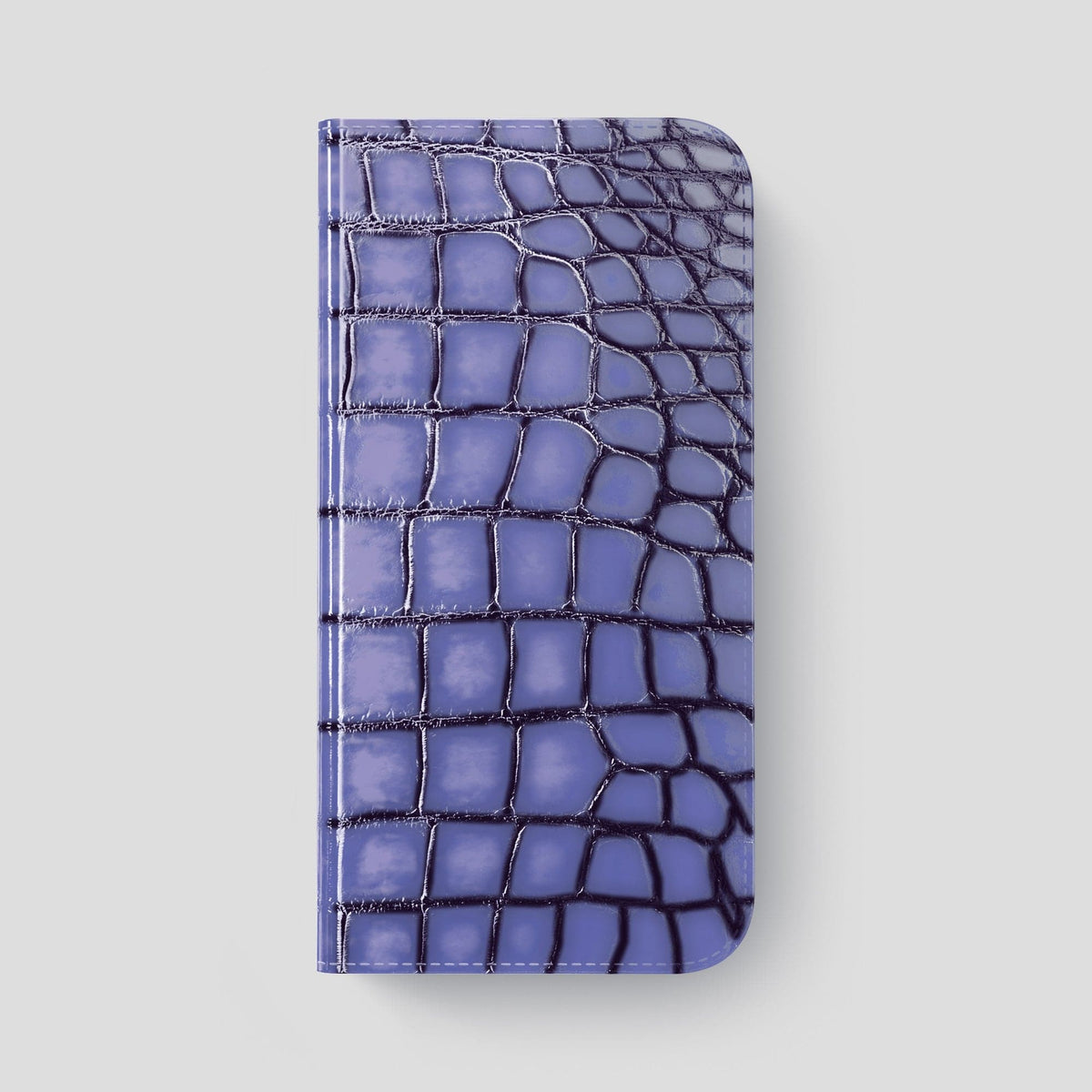 Lilac iPhone 15 Pro Max Folio Magsafe Case Patina Alligator with Gold Metal -4 | Lilac-Gold