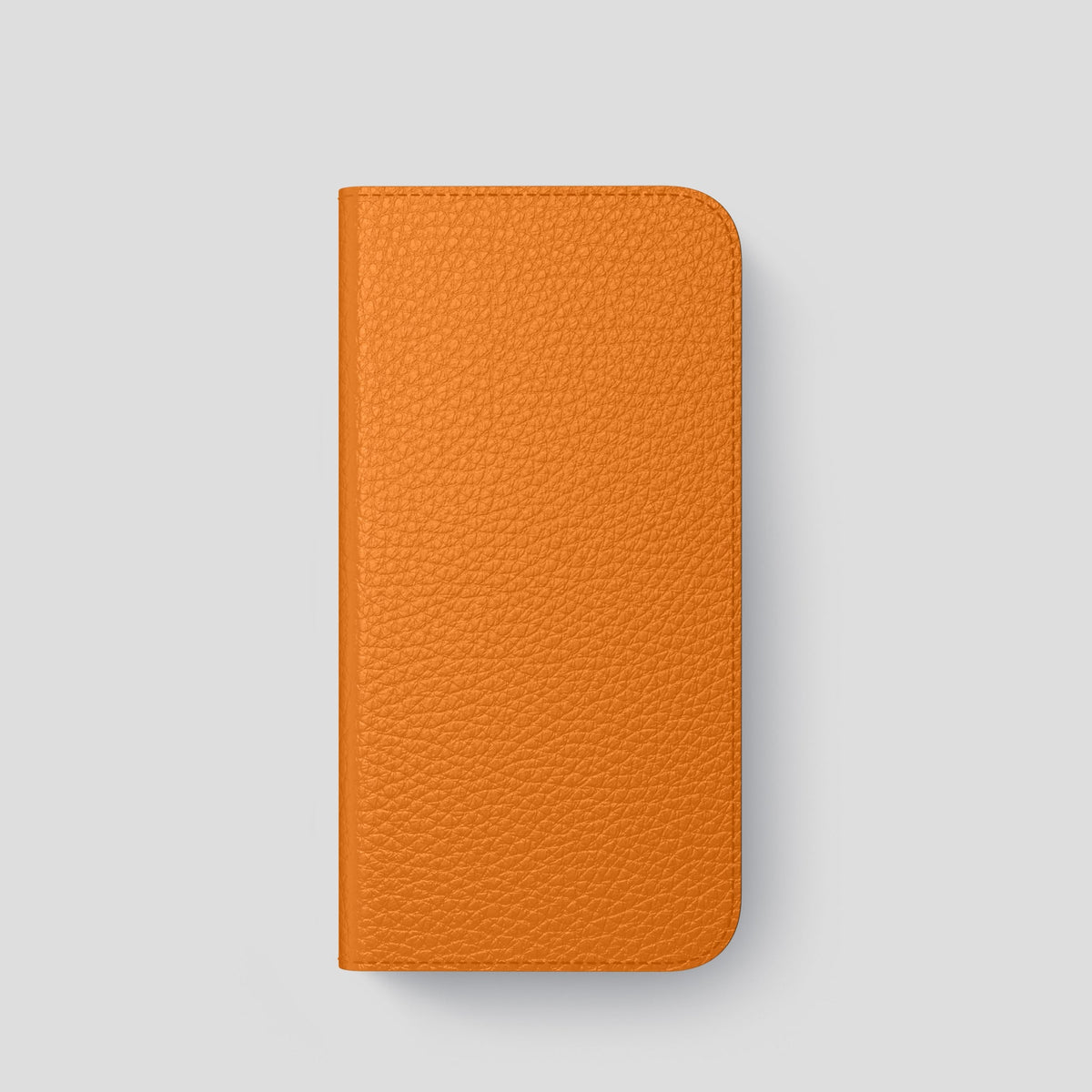 Orange iPhone 14 Pro Folio Magsafe Case Calf with Black Metal -4 | Orange-Black