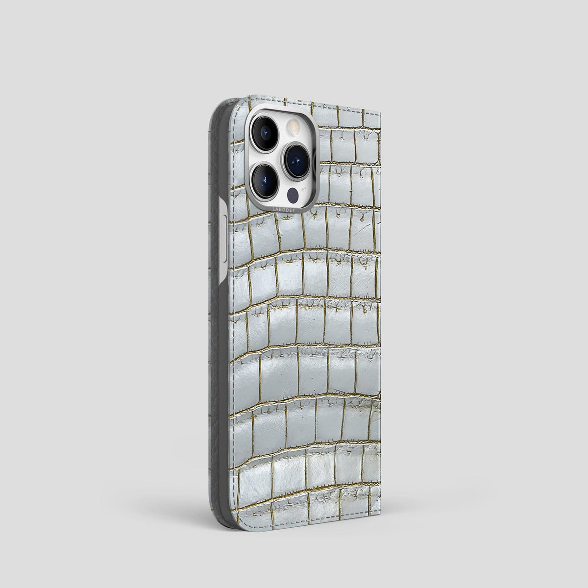 Arctic iPhone 14 Pro Folio Case Himalayan Crocodile with Steel Metal -1 | Arctic-Steel