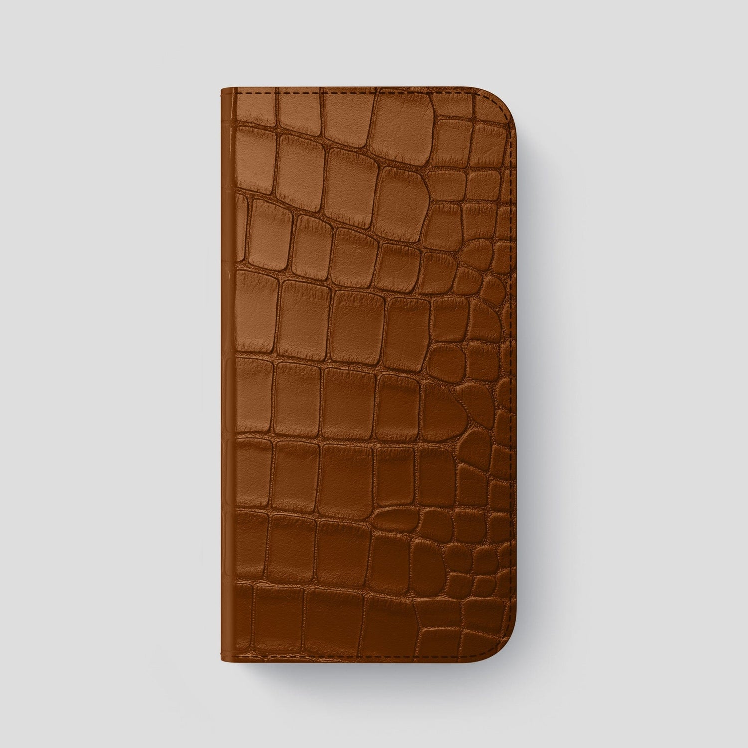 Honey iPhone 14 Pro Max Folio Case Alligator with Steel Metal -4 | Honey-Steel