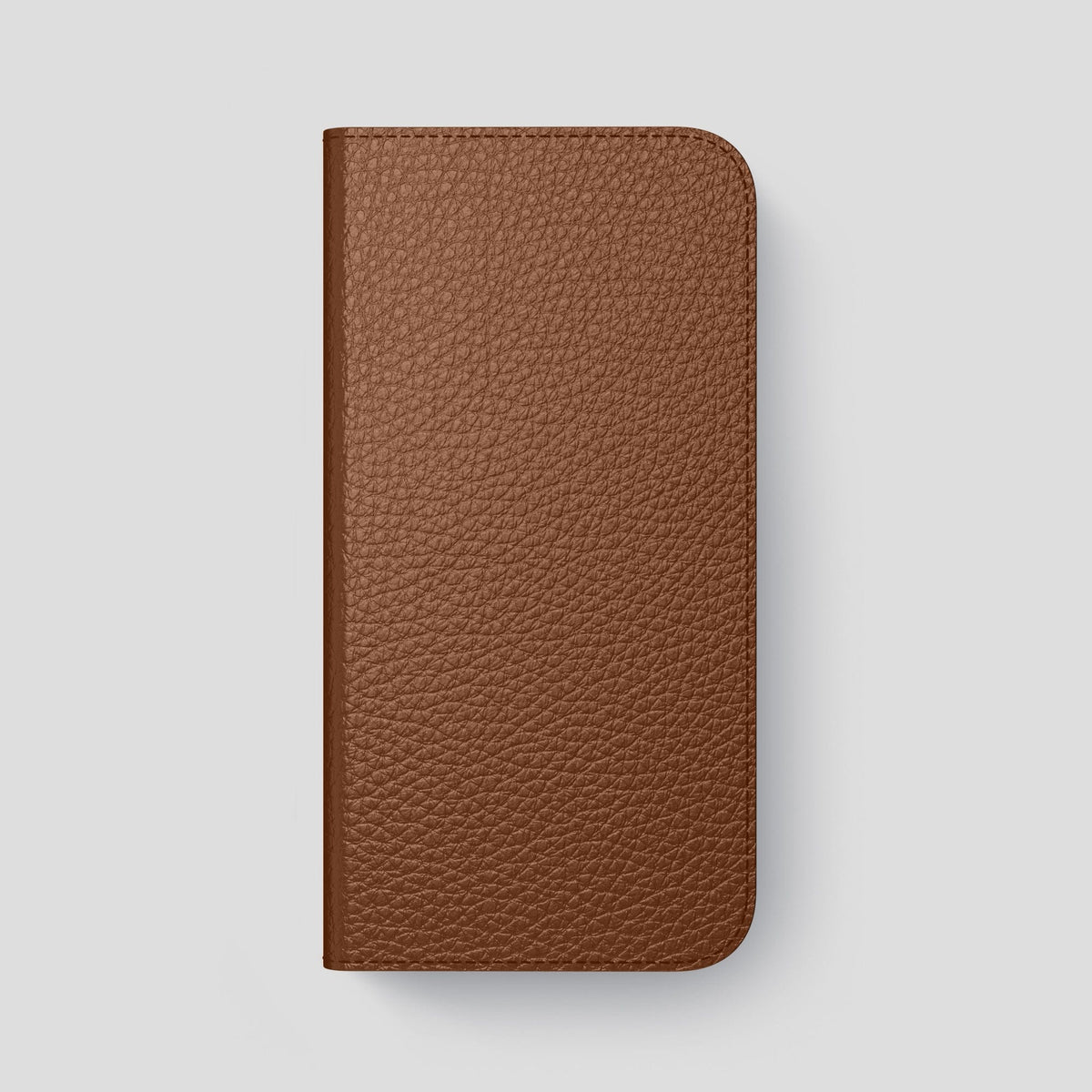 Caramel iPhone 14 Pro Max Folio Magsafe Case Calf with Black Metal -4 | Caramel-Black