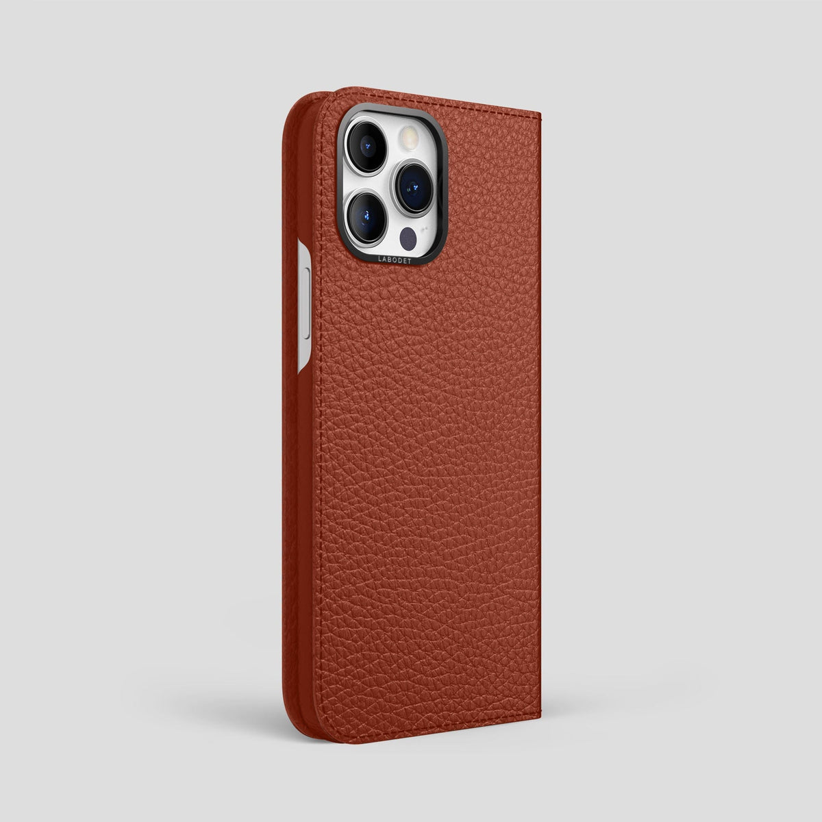 Dark Brown iPhone 14 Pro Max Folio Magsafe Case Calf with Black Metal -1 | Dark-Brown-Black