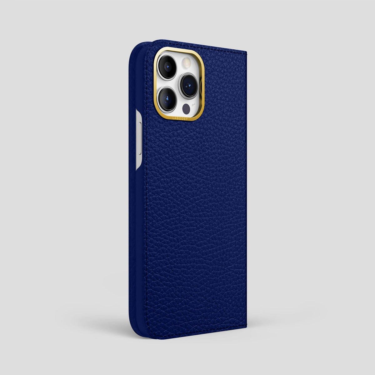 Royal Blue iPhone 14 Pro Max Folio Magsafe Case Calf with Gold Metal -1 | Royal-Blue-Gold