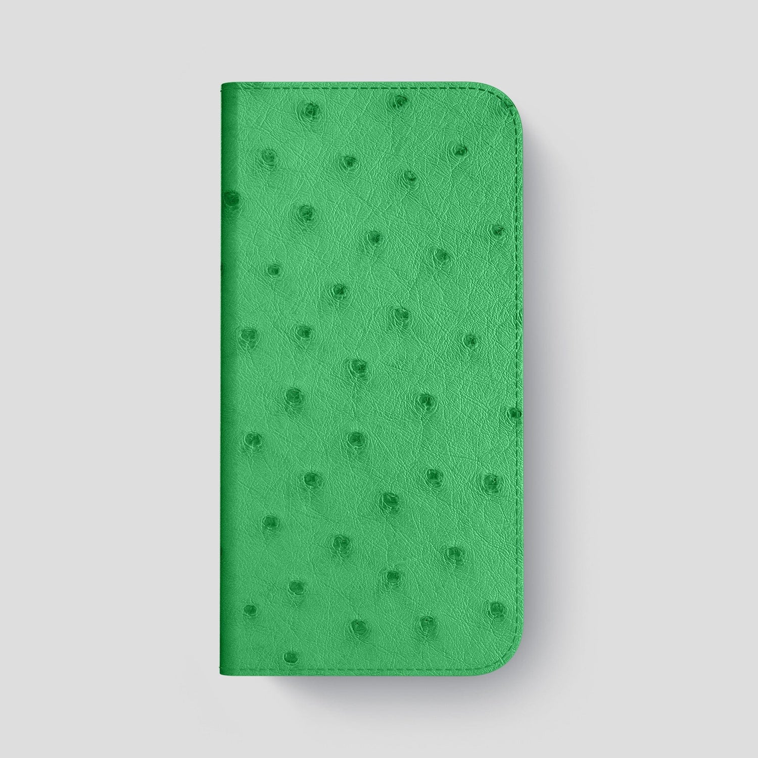 Kentucky Green iPhone 15 Pro Max Folio Case Ostrich with Steel Metal -4 | Kentucky-Green-Steel