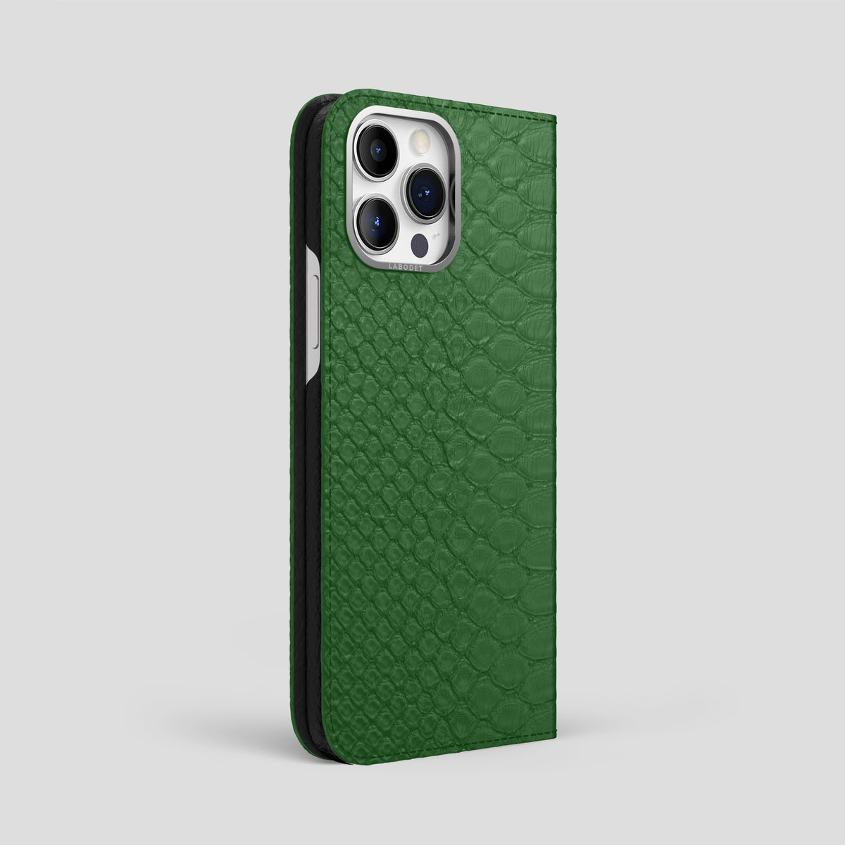 Green iPhone 15 Pro Max Folio Case Python with Steel Metal -1 | Green-Steel