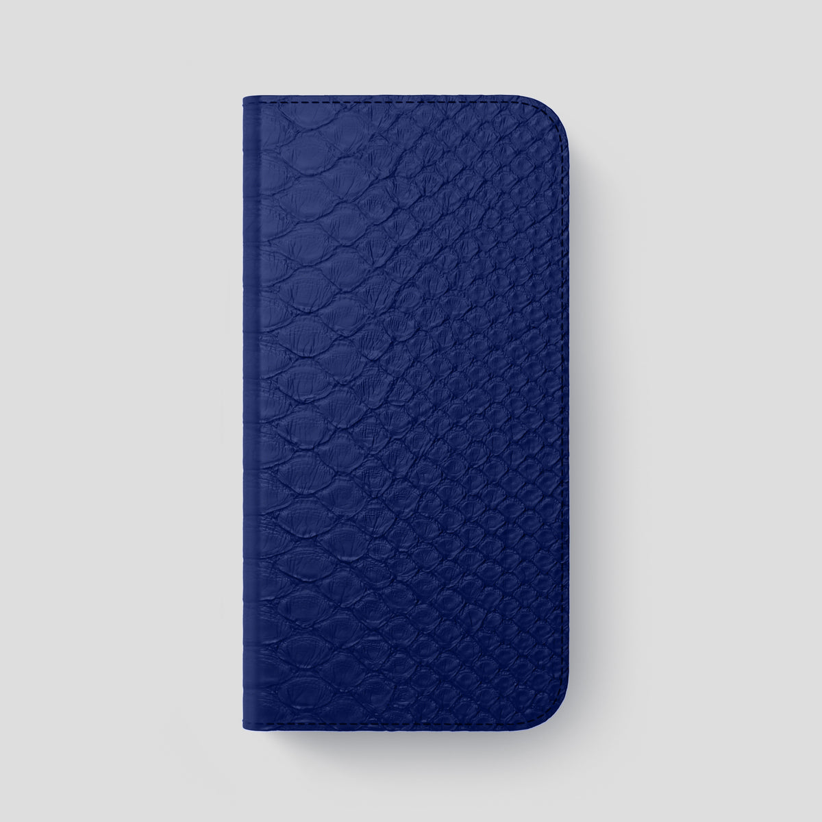 Royal Blue iPhone 15 Pro Max Folio Case Python with Steel Metal -4 | Royal-Blue-Steel