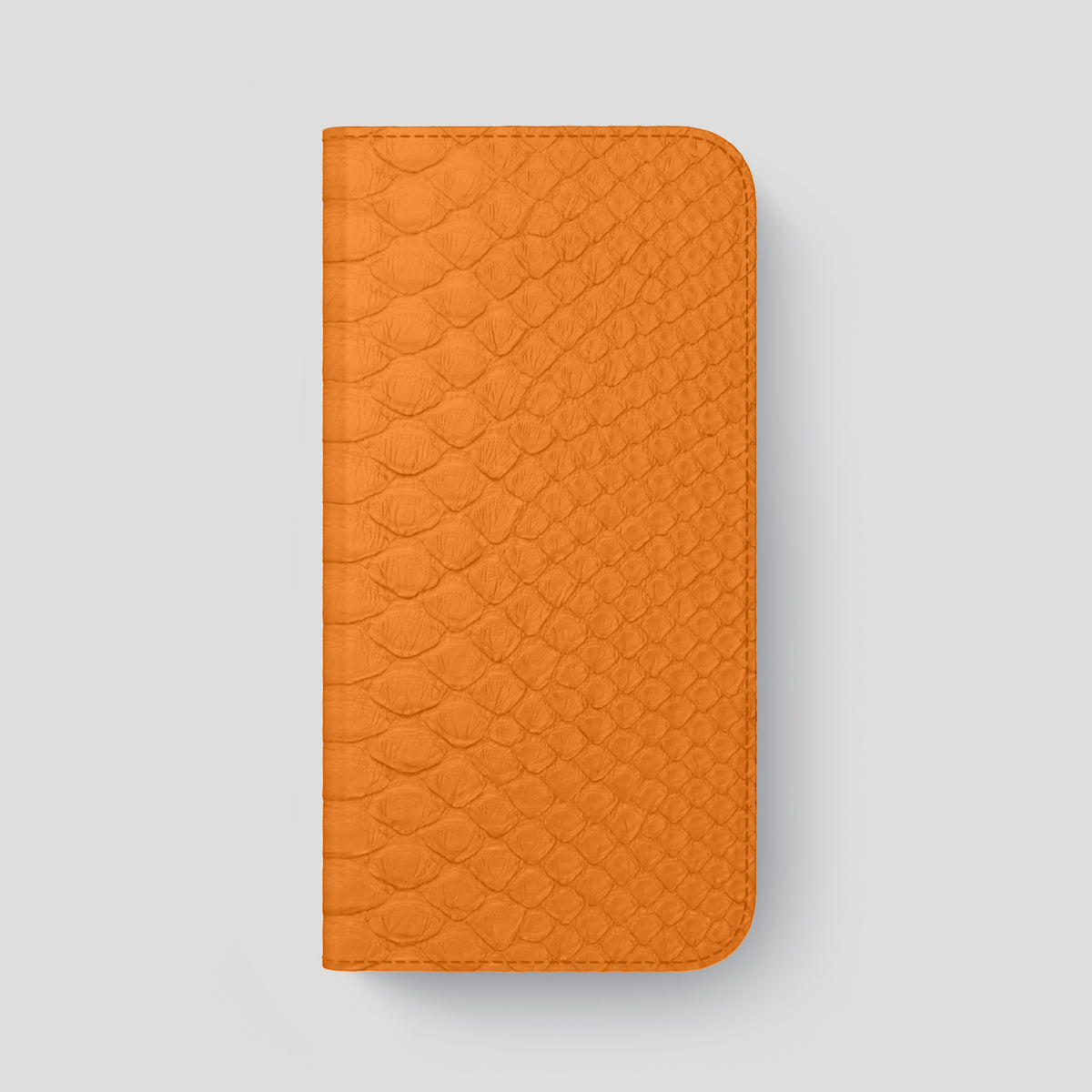 Orange iPhone 15 Pro Max Folio Case Python with Black Metal -4 | Orange-Black