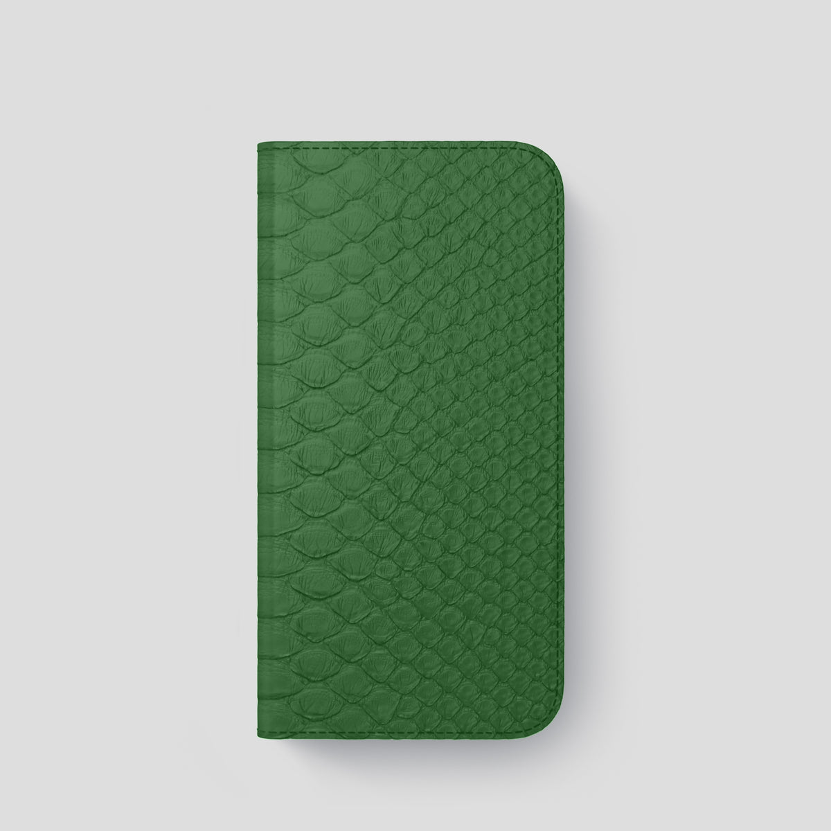 Green iPhone 15 Pro Folio Case Python with Black Metal -4 | Green-Black